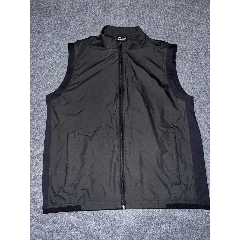 Adidas Golf ClimaProof Vest Mens Large Black Full Zip Sleeveless Windbreaker